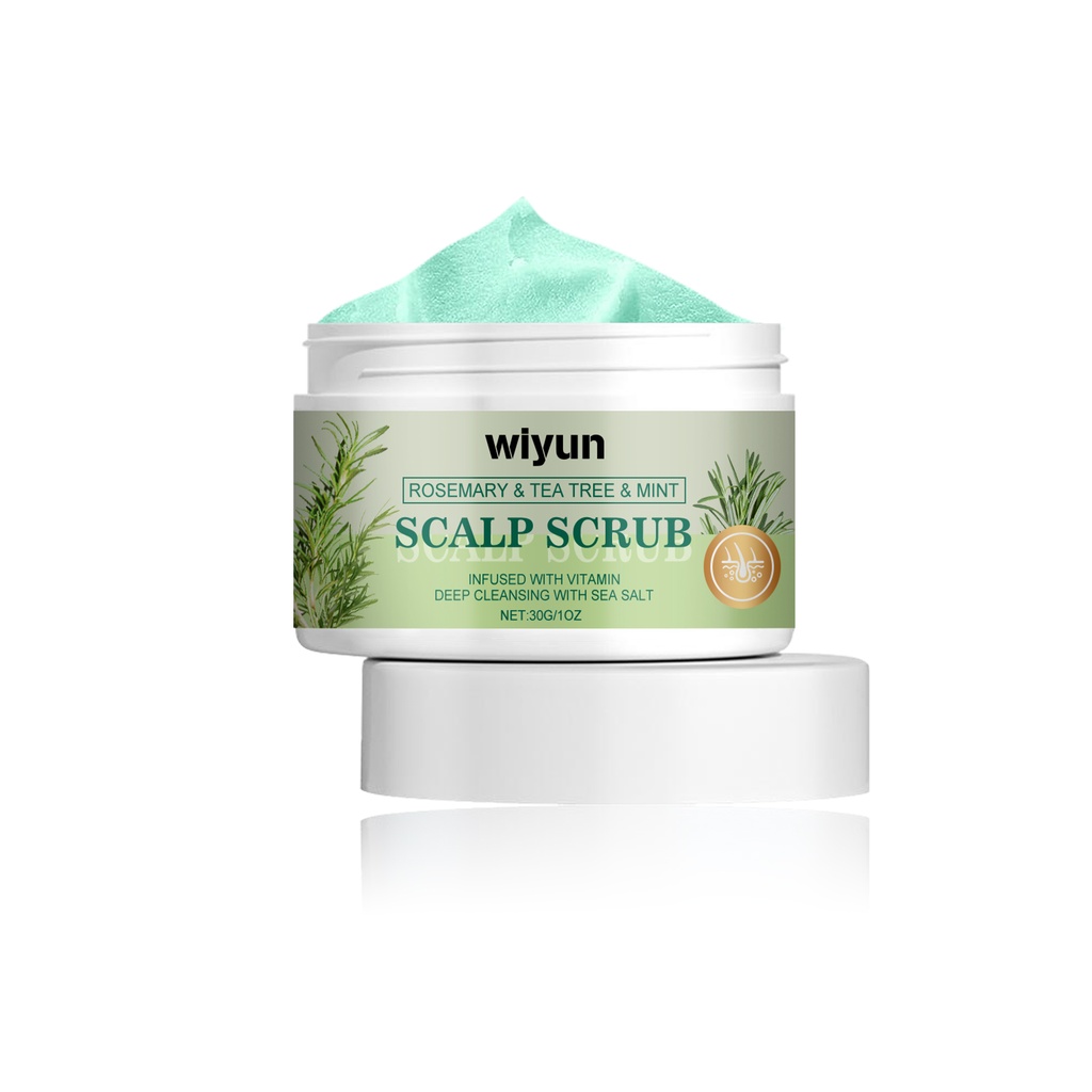 Wiyun Rosemary Scalp Scrub, A Gentle Scalp Treatment That Cleanses Exfoliates, Nourishes, Softens And Strengthens Hair