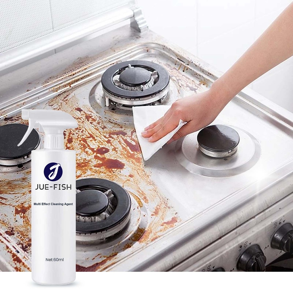 Jue-Fish No-Wash Multifunctional Cleaner, Kitchen Cooktop Bathroom Wash Basin Decontamination Remove Oil Stain Cleaner