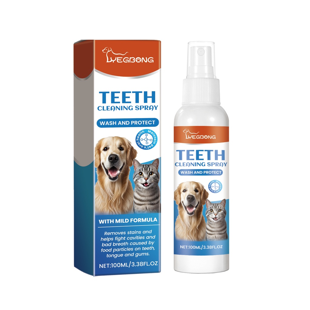 Yegbong Pet Breath Refreshing Spray, Clean Teeth Tartar Odor Care Lasting Fresh Care