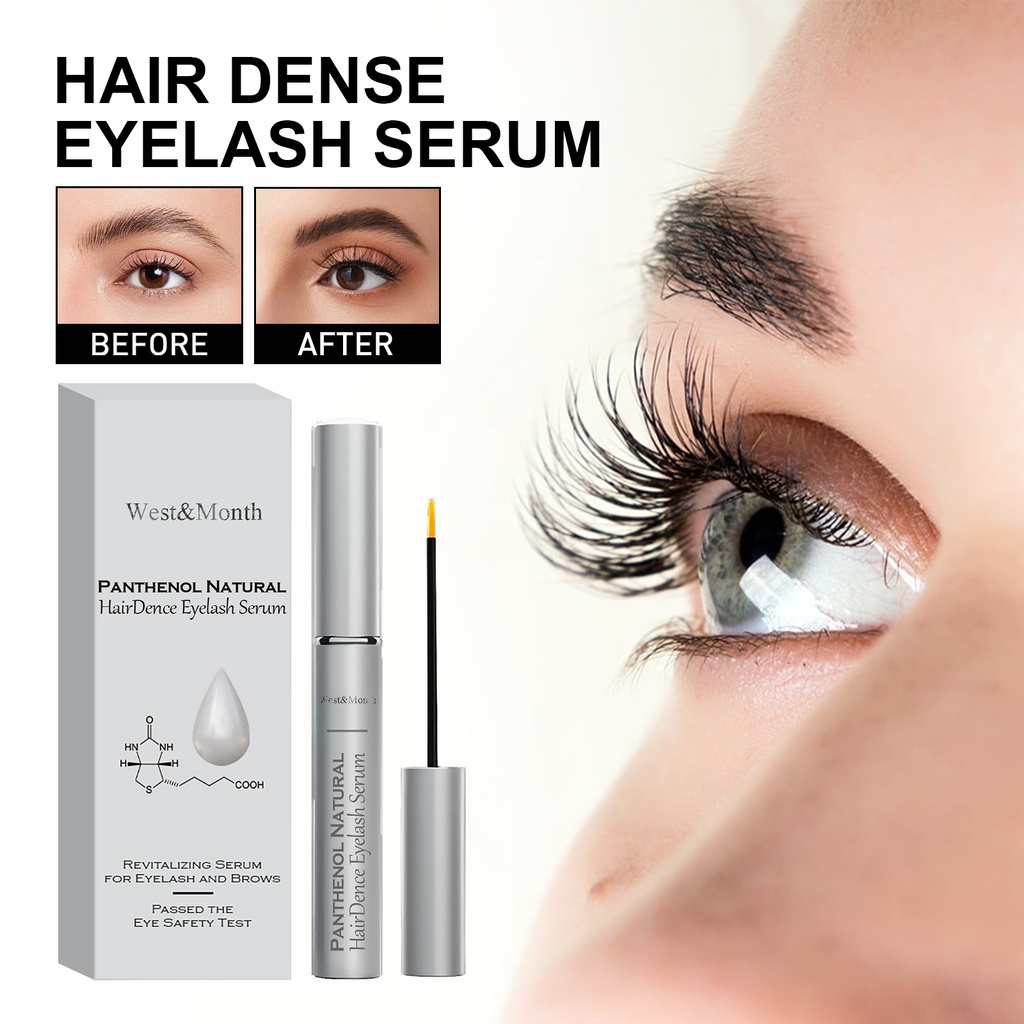 West&Month Hair Dense Eyelash Serum, Black Slender Long Curl Thick Moisturizing Mascara