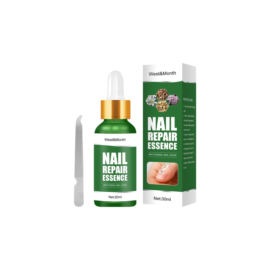 West&Month Nail Repair Essence, Hand And Foot Thickening Brightening Nails Repair Rotten Nails Bad Nails Remove Ash Nail Infection Clean