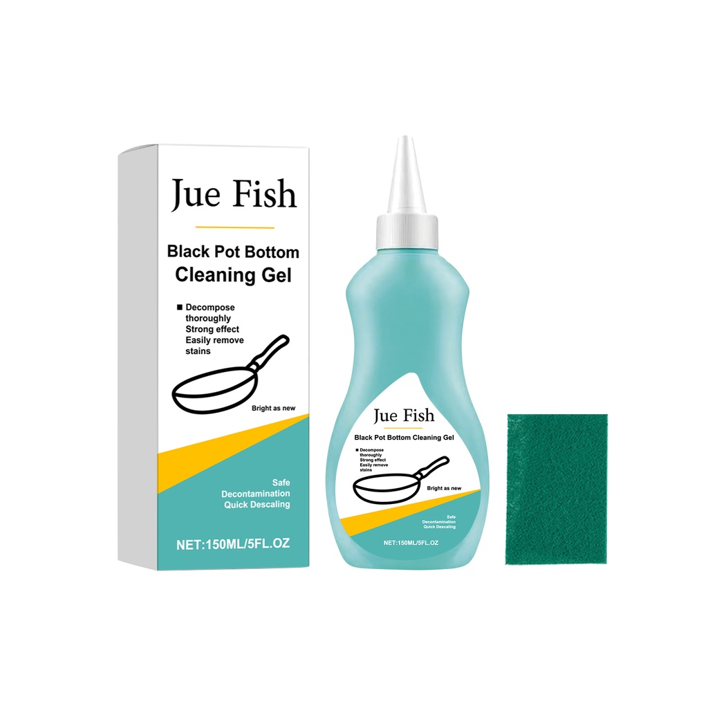 Jue-Fish Black Pot Bottom Cleaning Gel, Boiler Bowl Kitchen Utensils Clean Easily Smeary Clean Derusting Decontamination