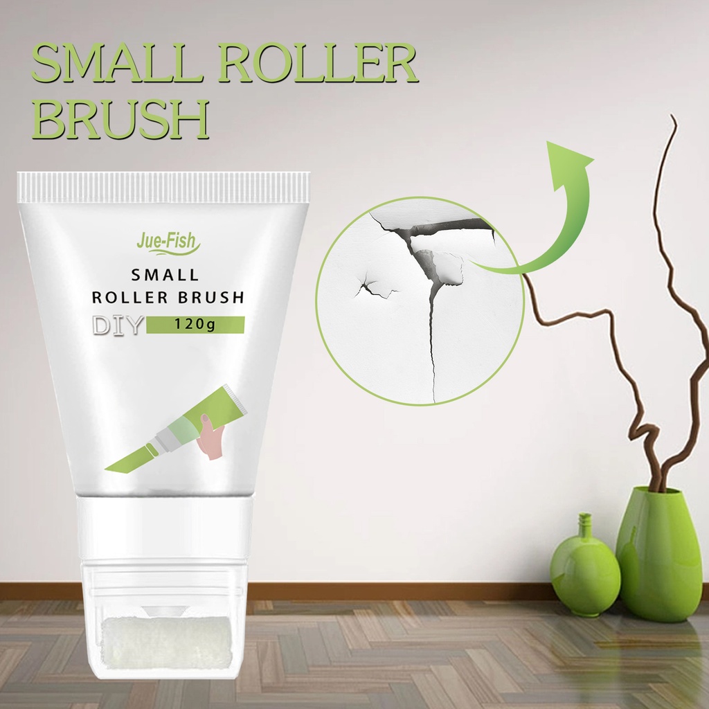 Jue-Fish Wall Repair Paint White Small Roller Brush, Wall Paint Prevent Moisture And Fall Off Cover Stains And Cracks Repair Small Roller Brush