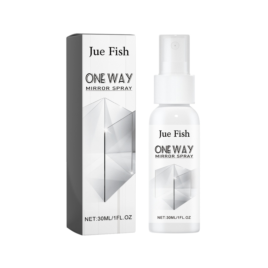 Jue-Fish One Way Mirror Spray, Car Rearview Mirror Bathroom Glass Dust Stains Water Stains Clean