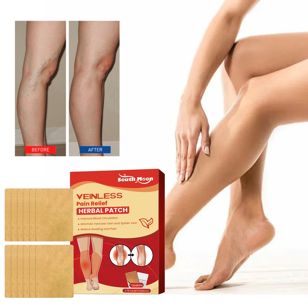 South Moon Varicose Relief Herbal Patch, Leg Massage For Pain Relief Earthworm Leg Vein Care Patch