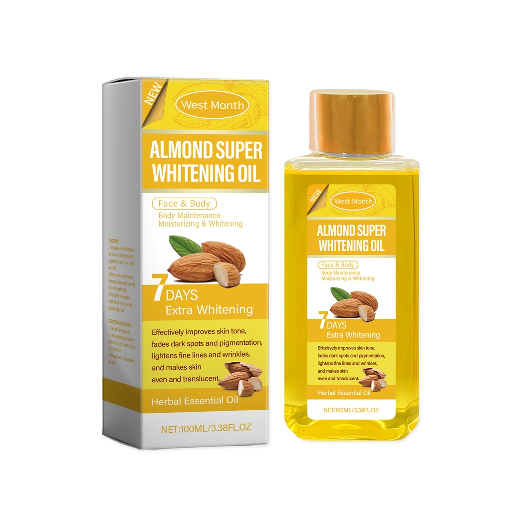 West&Month Sweet Almond Body Brightening Oil, Brightening Skin, Moisturizing And Moisturizing Skin Body Oil