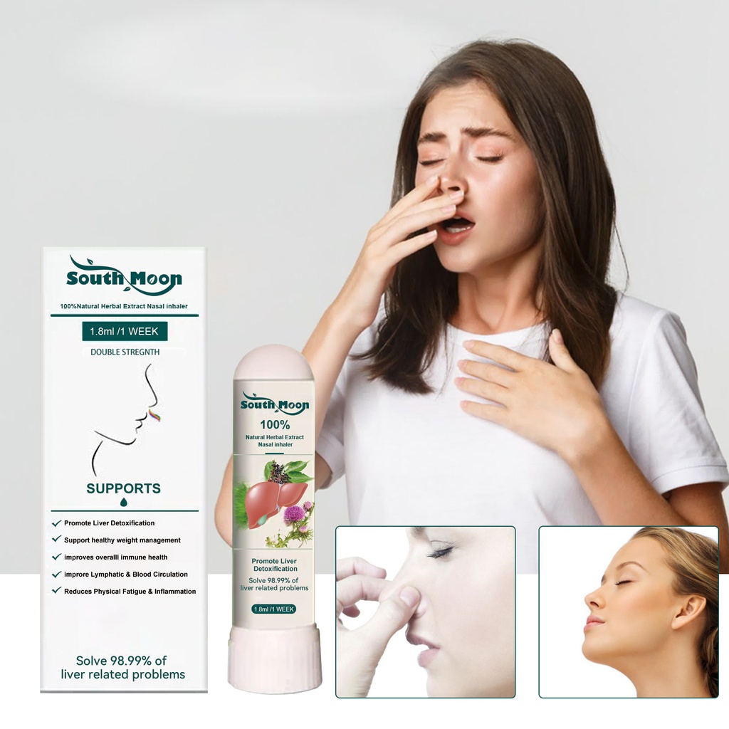 South Moon Natural Herbal Extract Nasal Inhaler, Clean The Nasal Cavity Relieve Nasal Congestion Nose Itchy Nose Care Nose Inhaler