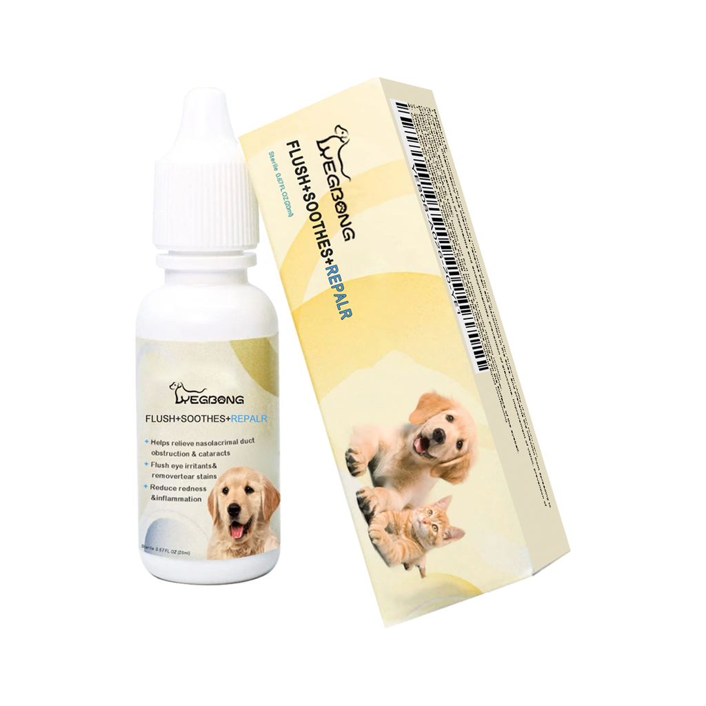 Yegbong Pet Eye Drops, Relieve Eye Discomfort Clean Eye Stains From Tears Pet Care Eye Drops