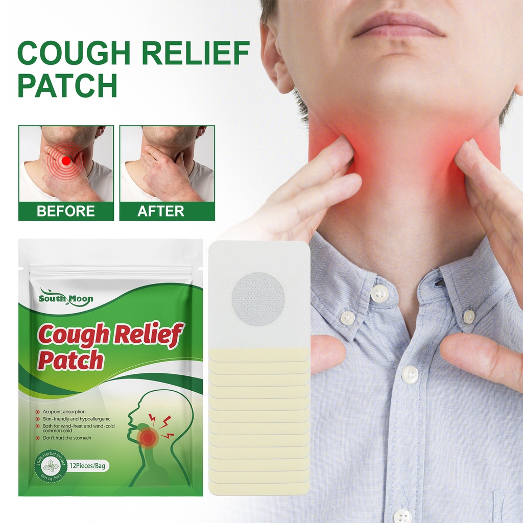 South Moon Cough Relief Patch, Throat Care Relieves Dry, Itchy, Phlegm Cough Body Care Patch