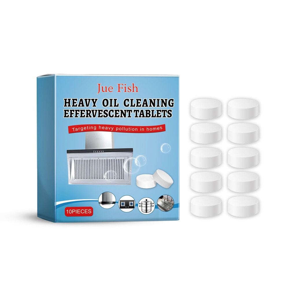 Jue-Fish Kitchen Grease Cleaning Tablets, Home Cleaning Kitchen Stove Stains Multi-Functional Oil And Scale Removal