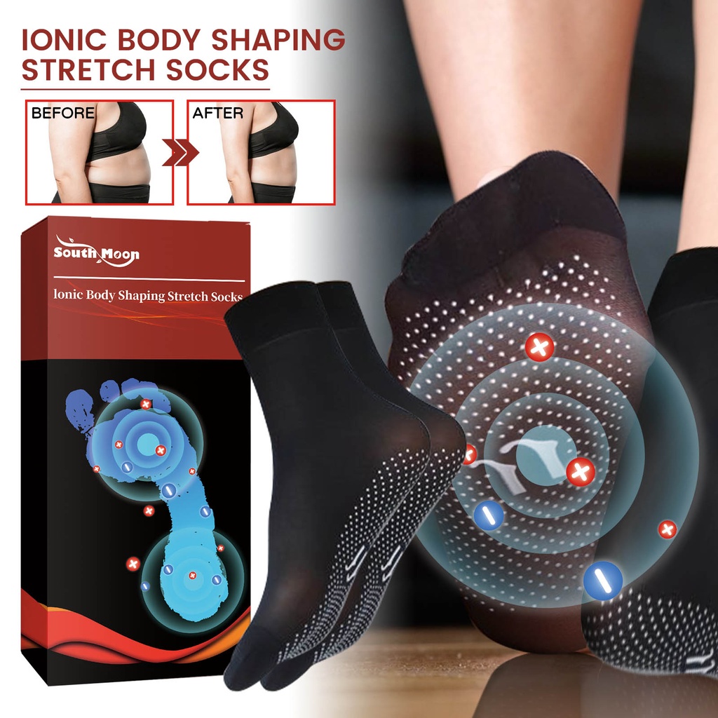 South Moon Ionic Body Shaping Stretch Socks, Outdoor Sports Comfortable Breathable Non-slip Foot Care Elastic Socks