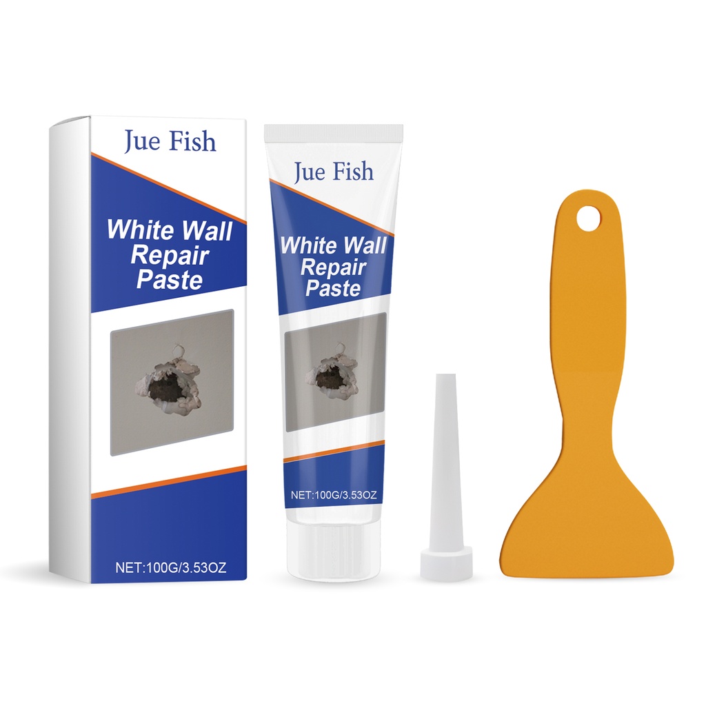Jue-Fish White Wall Repair Cream Wall Repair Paste, Wall Anti-Mildew Crack Nail Eye Dirt Repair White Putty Paste