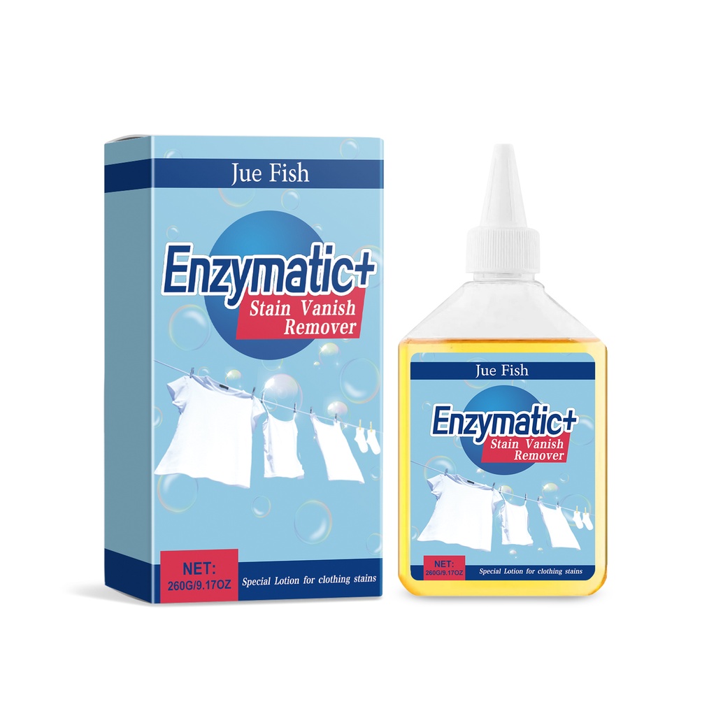 Jue-Fish Clothing Enzyme Cleaner, Clean Stubborn Dirt Stains Yellow Sweat Stains Multi-Purpose Clothing Cleaner