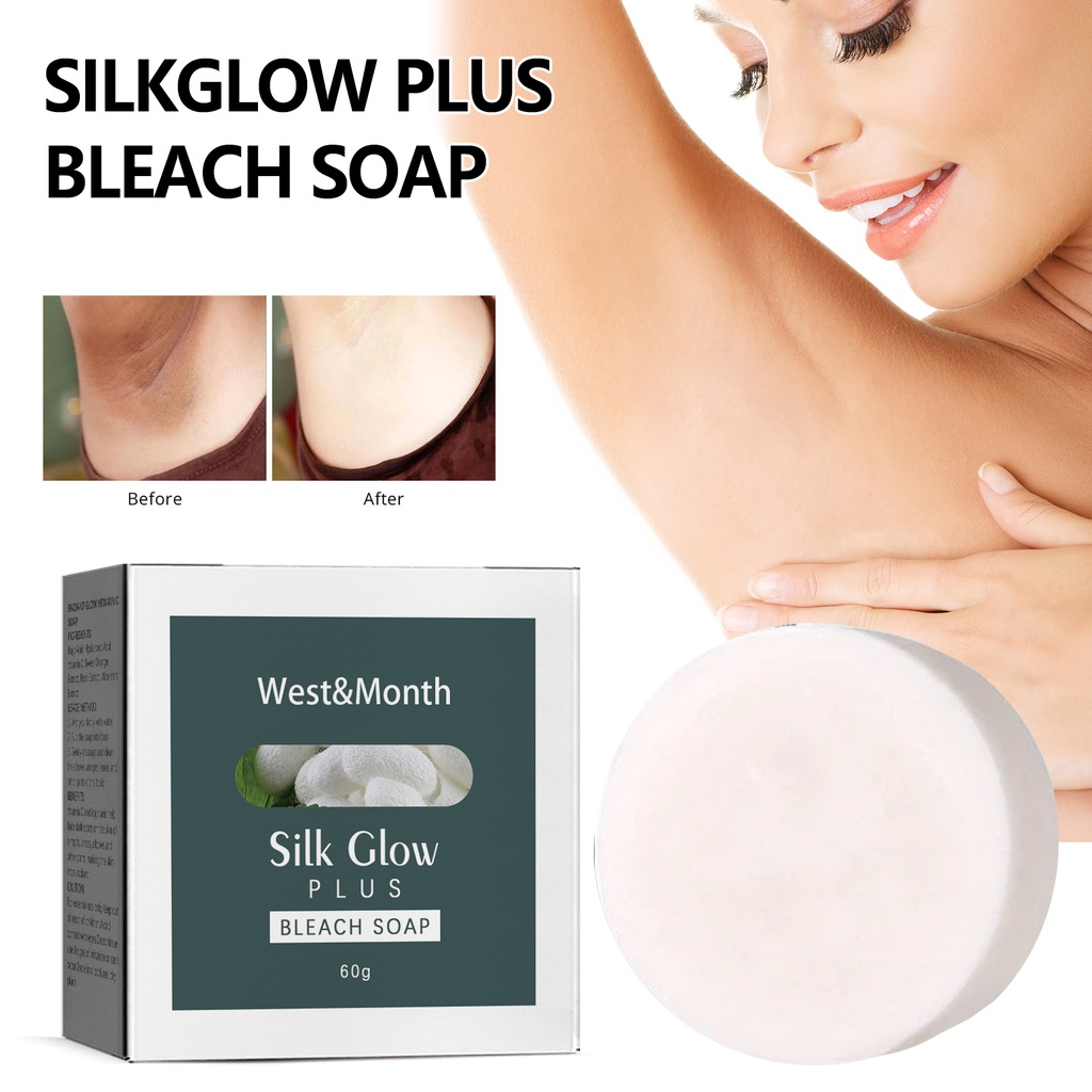 West&Month Silk Glow Plus Bleach Soap, Brightening Cleansing Moisturizing Bath Soap