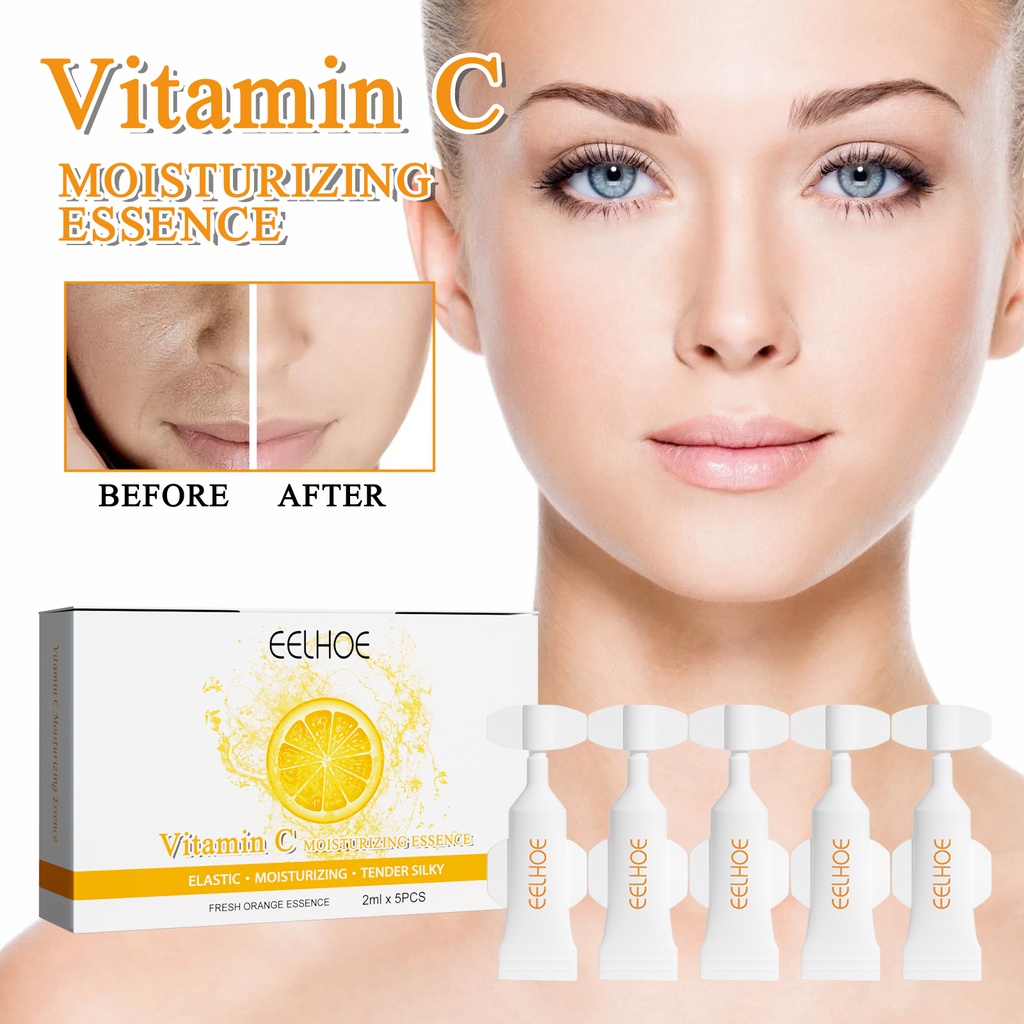 EELHOE Vitamin C Facial Essence, Anti Aging Brightening Moisturizing Firming Facial Essence