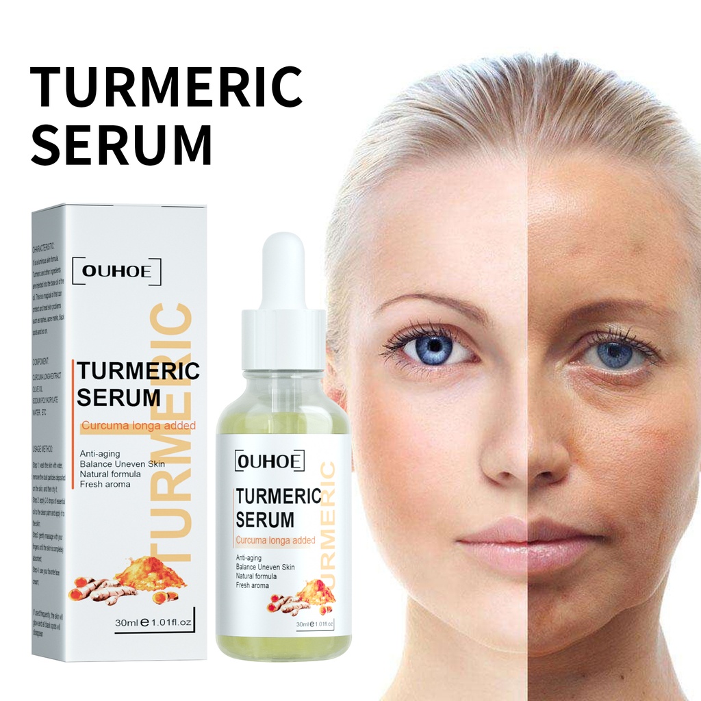 OUHOE Turmeric Facial Repair Essence, Skin Repair Remove Dark Spots Anti-Wrinkle And Moisturize Essence