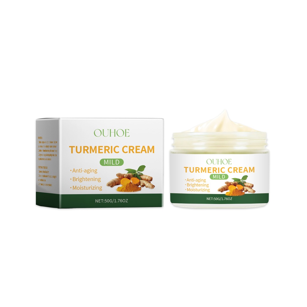 OUHOE Turmeric Moisturizer, Firming And Improving Skin Quality Facial Care Gentle Moisturizing Moisturizing And Replenishing Cream