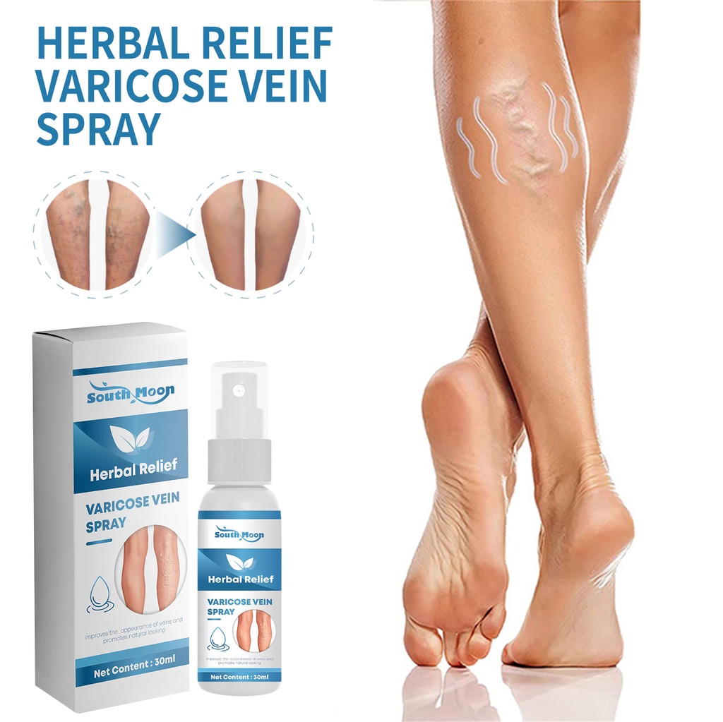 South Moon Herbal Relief Varicose Vein Spray, Repair Earthworm Legs To Relieve Leg Swelling Massage Treatment Spray