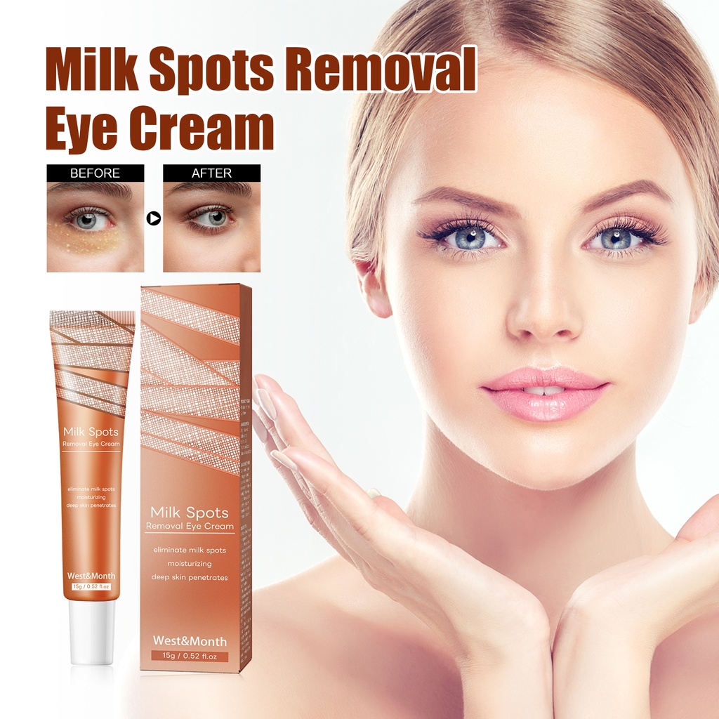 West&Month Milk Spots Removal Eye Cream, Repair Chestnut Swelling Fat Granules Desalination Eye Fine Lines Moisturizing Cream