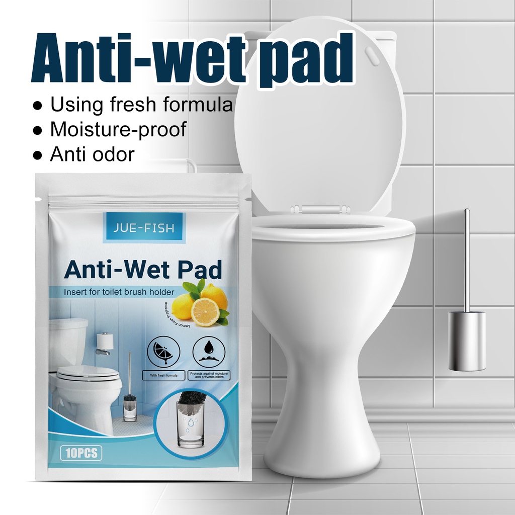 Jue-Fish Toilet Brush Pad, Clean Disposable Sponge Absorb Water Absorption Reduces Bathroom Odor Toilet Brush Pad