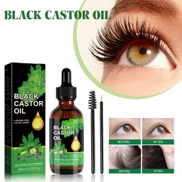 West&Month Black Castor Oil, Moisturize Hair Roots Strengthens Hair Eyebrows Eyelashes Natural Thick Slender Long Liquid