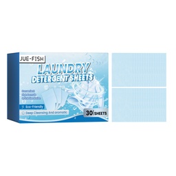 Jue-Fish Laundry Detergent Sheets, Deep Cleaning Clothes Remove Oil Stains And Stains Lasting Fragrance Clothes Cleaning Tablets