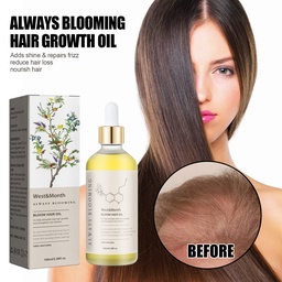 West&Month Always Blooming Hair Growth Oil, Moisturize And Thicken Hair And Repair Damaged, Dry And Frizzy Hair Care Essential Oil