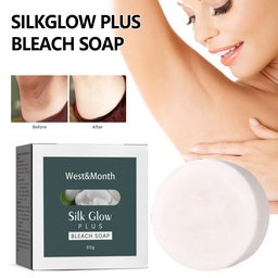 West&Month Silk Glow Plus Bleach Soap, Brightening Cleansing Moisturizing Bath Soap