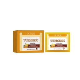 OUHOE Turmeric Soap Bar, Gentle Cleansing Facial Skin Lightening Spot And Brightening Kojic Acid Soap