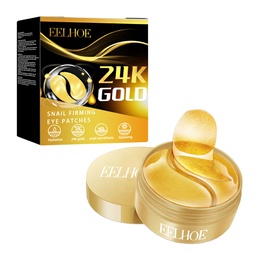 EELHOE 24K Gold Snail Firming Eye Patches, Improve Eye Wrinkles And Tear Furrows, Tighten And Lift The Skin Around The Eyes And Moisturize