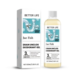 Jue-Fish Drain Unclog Deodorant Gel, Kitchen And Bathroom Sewer Lines Clean And Decontaminate To Remove Odor