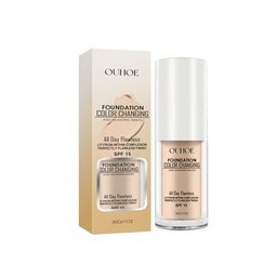 OUHOE Liquid Foundation, Ultra Clear Cover Delicate, Brightening Complexion, Concealer Foundation, Anti-Sweat, Long-Lasting, Non-Removing Liquid Foundation