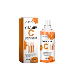 OUHOE Vitamim C Face Body Serum, Repair Nourish Skin Filling Water Carry Bright Tight Anti-Wrinkle Fine Lines