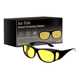 Jue-Fish Infrared Penetrating Glasses, Home Decoration Photosensitive Discoloration Glasses Dust And Sand Protection Glasses