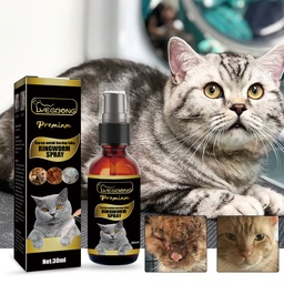 Yegbong Cat Ringworm Spray, Pet Cats Anti-Mite Cat Moss Care Skin External Use Anti-Itch Spray