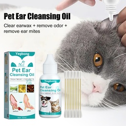 Yegbong Pet Ear Cleaning Oil, Cats And Dogs Ear Canal Cleaning, Mite Removal And Deodorization Ear Cleaning Oil