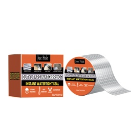 Jue-Fish Waterproof Butyl Tape, Roof Repair Leakage Plugging Moisture-Proof High-Stick Self-Adhesive Aluminum Foil Waterproof Roll
