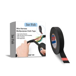 Jue-Fish Adhesive Wire Harness Tape Lint Lint Wire Harness Tape Polyester Flame Retardant High Temperature Insulating Tape