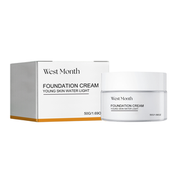 West&Month Foundation Cream, Natural Adherence To Non-Greasy Brightening Skin Color Concealer Moisturizing Makeup Cream