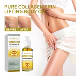 West&Month Pure Collagen Skin Lifting Body Oil, Firming Anti-orange Peel Body Shaping Lifting Buttock Beauty Skin Oil